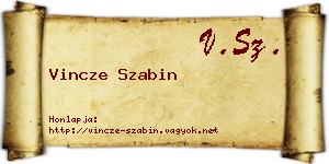 Vincze Szabin névjegykártya