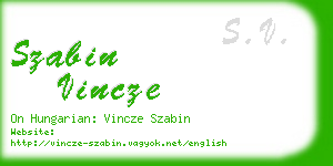 szabin vincze business card